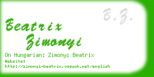 beatrix zimonyi business card